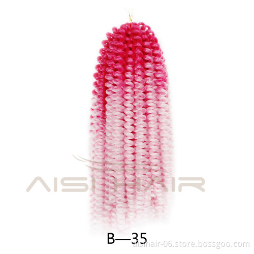 Aisi Hair Spring Twist Crochet Braids Ombre Braiding Hair 8 Inch Synthetic Hair Extensions Braids Curly Twists Fluffy